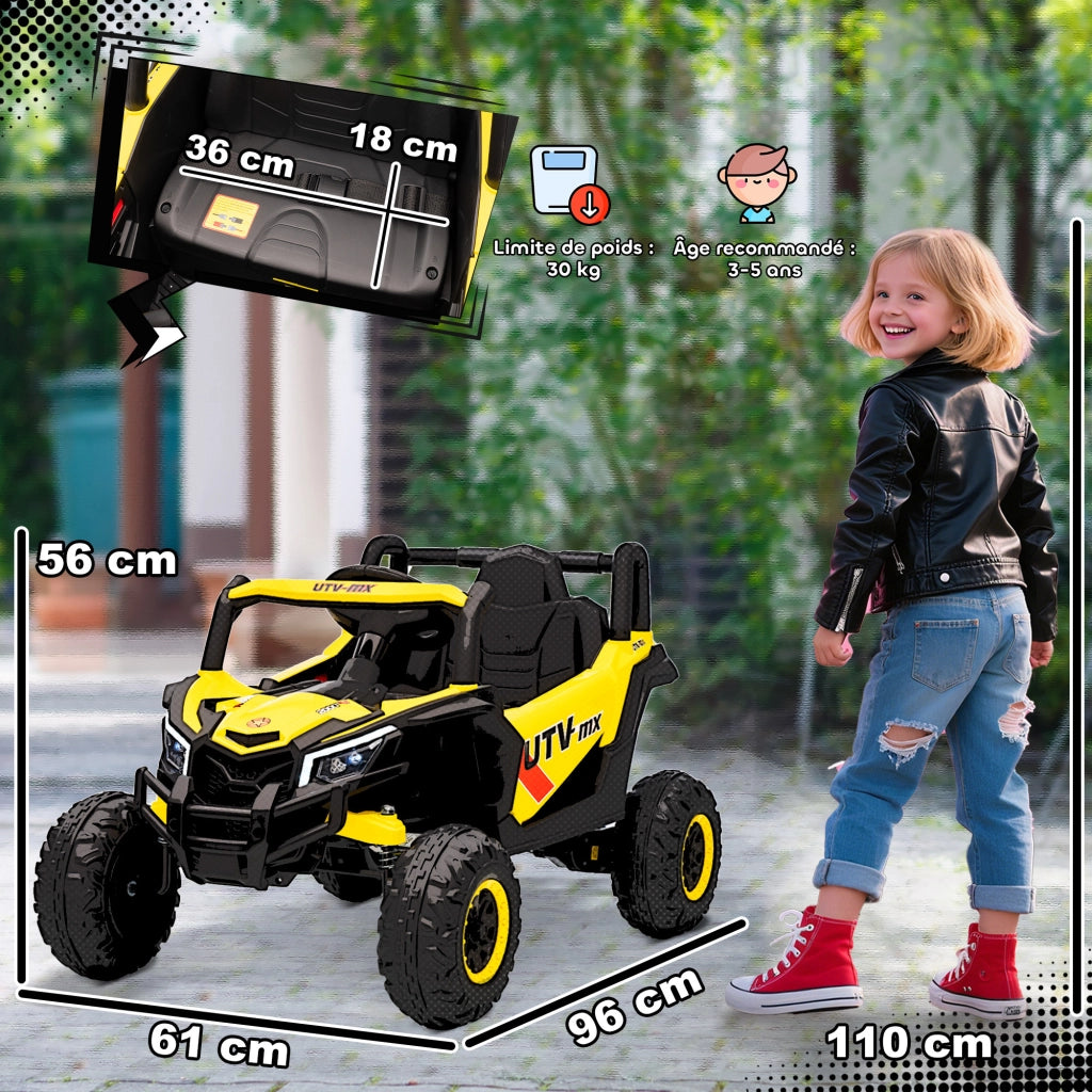 Veicolo elettrico bambini UTV ¨C zephmum ¨C 96x61x56 cm, giallo