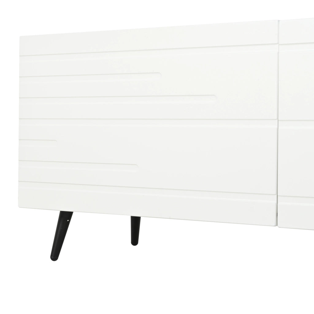Mobile TV Lowboard con 3 Ante ¨C MINIMAL ¨C Bianco, MDF, 180x40x48 cm