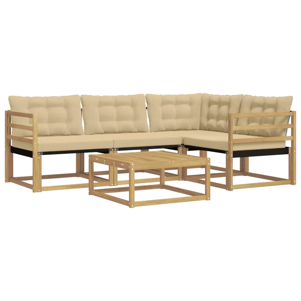 Set di divani da esterno 5 pz Bianco e Beige 3388651