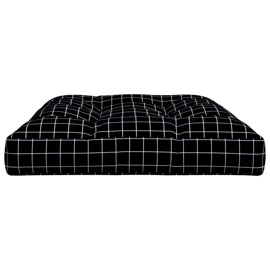 Cuscino per Pallet Motivo a Quadri Nero 120x80x12 cm in Tessuto 360529