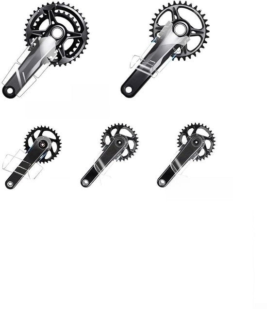 Set di protezioni per assi di pedaliera - Kit da 3 pezzi - Materiali di alta qualità - Translucido - Facile da installare - Leggero - Protezioni per assi di pedaliera per bicicletta