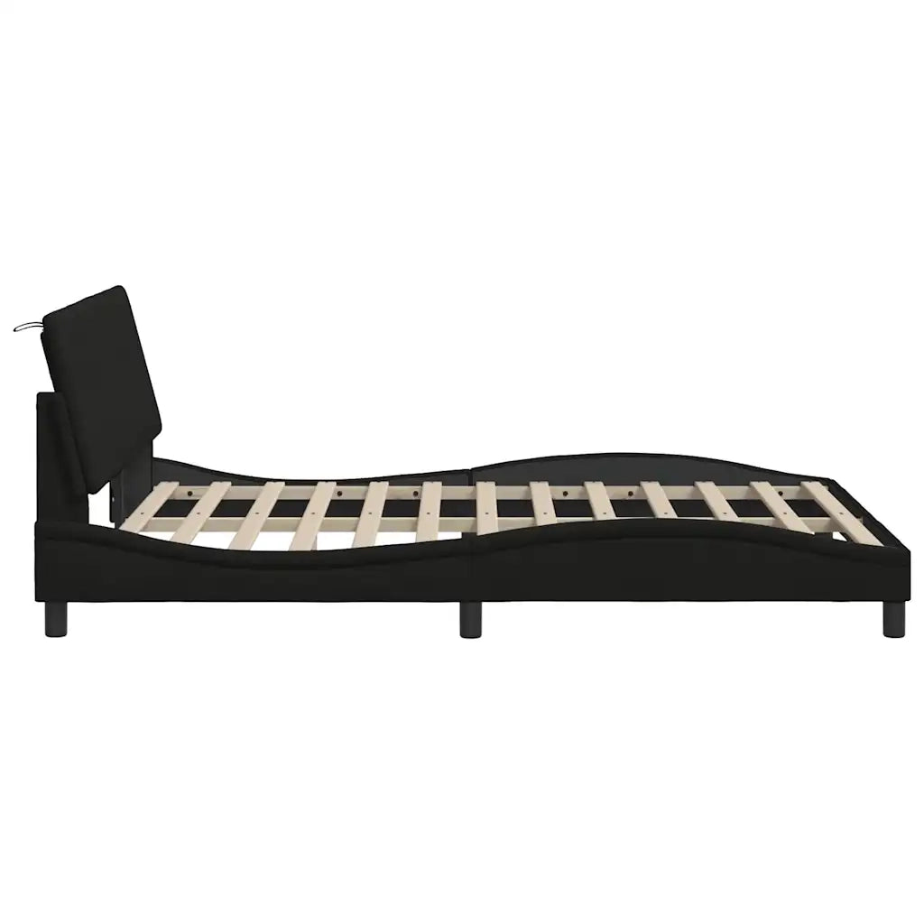 Giroletto senza Materasso Hanko Nero 140x200 cm in Tessuto 3310393