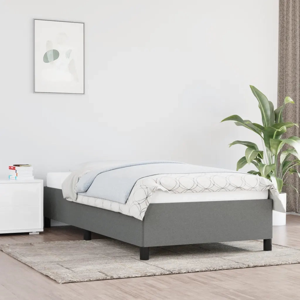 Giroletto senza Materasso-Struttura Letto Grigio Scuro 100x200 cm Tessuto 614923