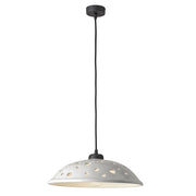 CONTEMPORANEA Sospensione in Ceramica Traforata D.38 cm Montatura Nera