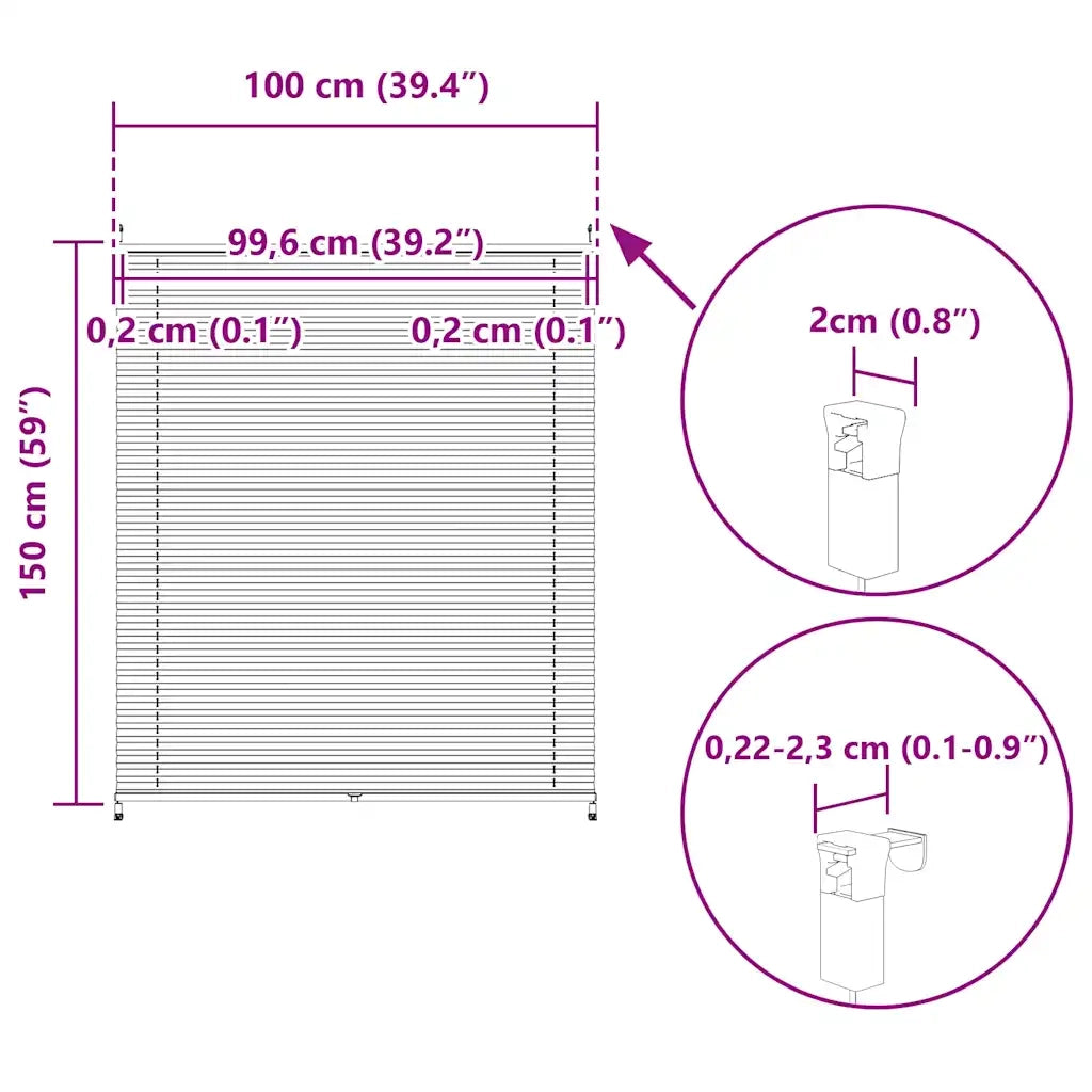 Tenda plissè 100x150cm bianca 240611