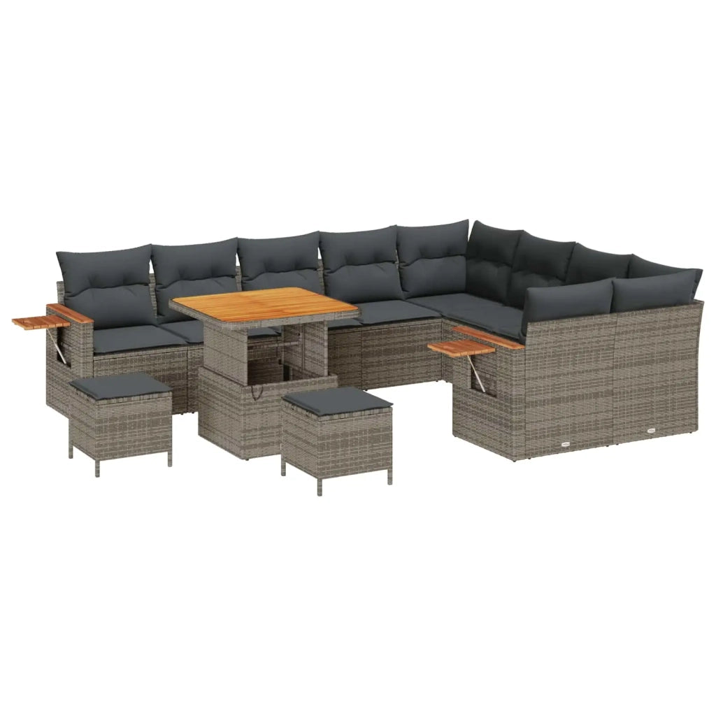 Set Divano da Giardino 12 pcs Grigio polyrattan 3363083