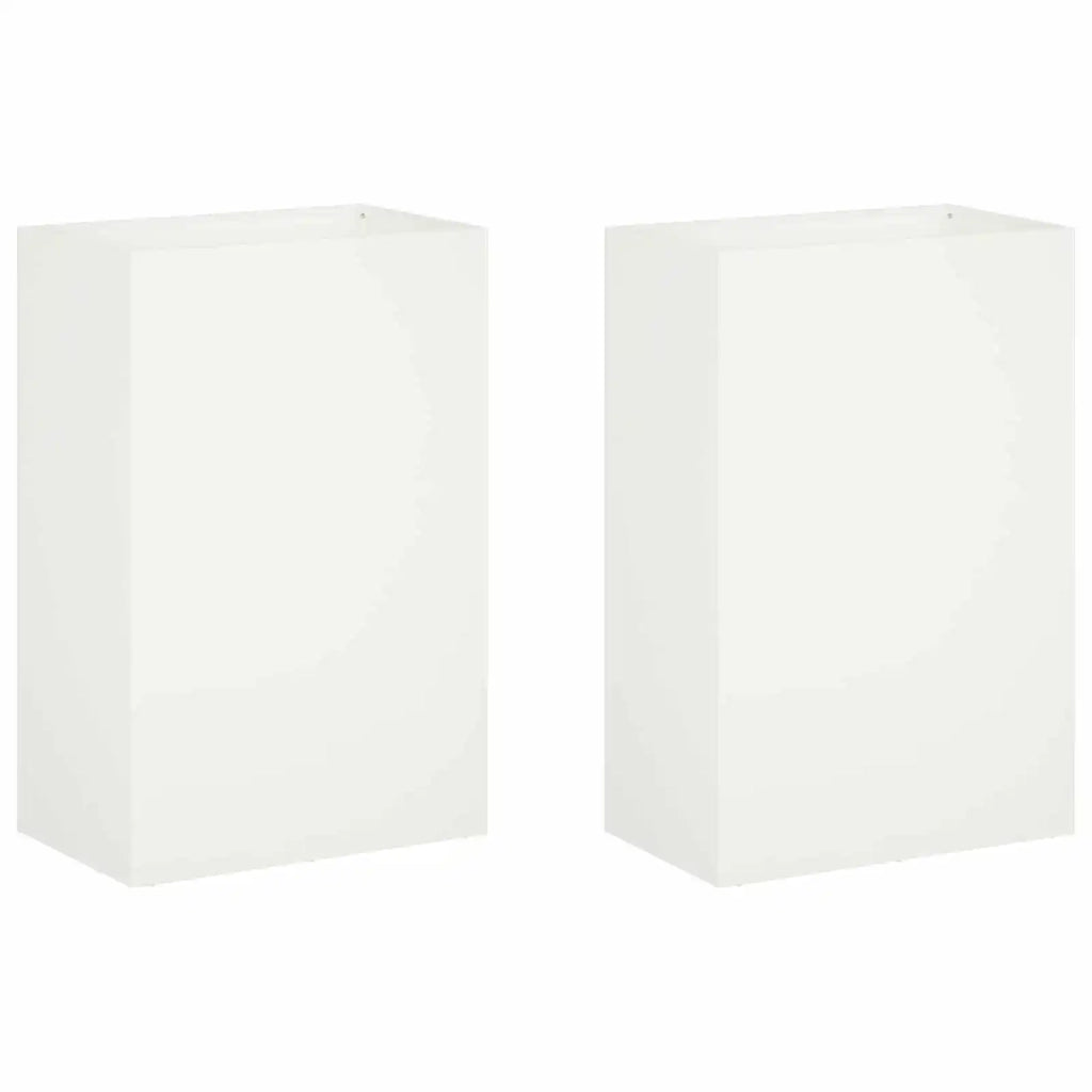 Vaso da giardino 2 pz Bianco 50 x 30 x 75 cm 8005543