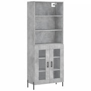 Credenza | Madia | Buffet da pranzo | Armadio da pranzo Grigio Cemento 69,5x34x180 cm in Legno Multistrato