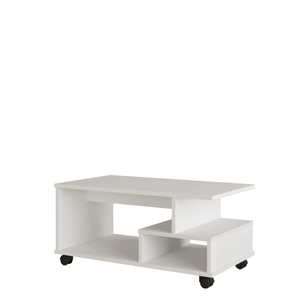 Tavolino in legno "MIN9" - 90 x 51 x 42 cm - Bianco