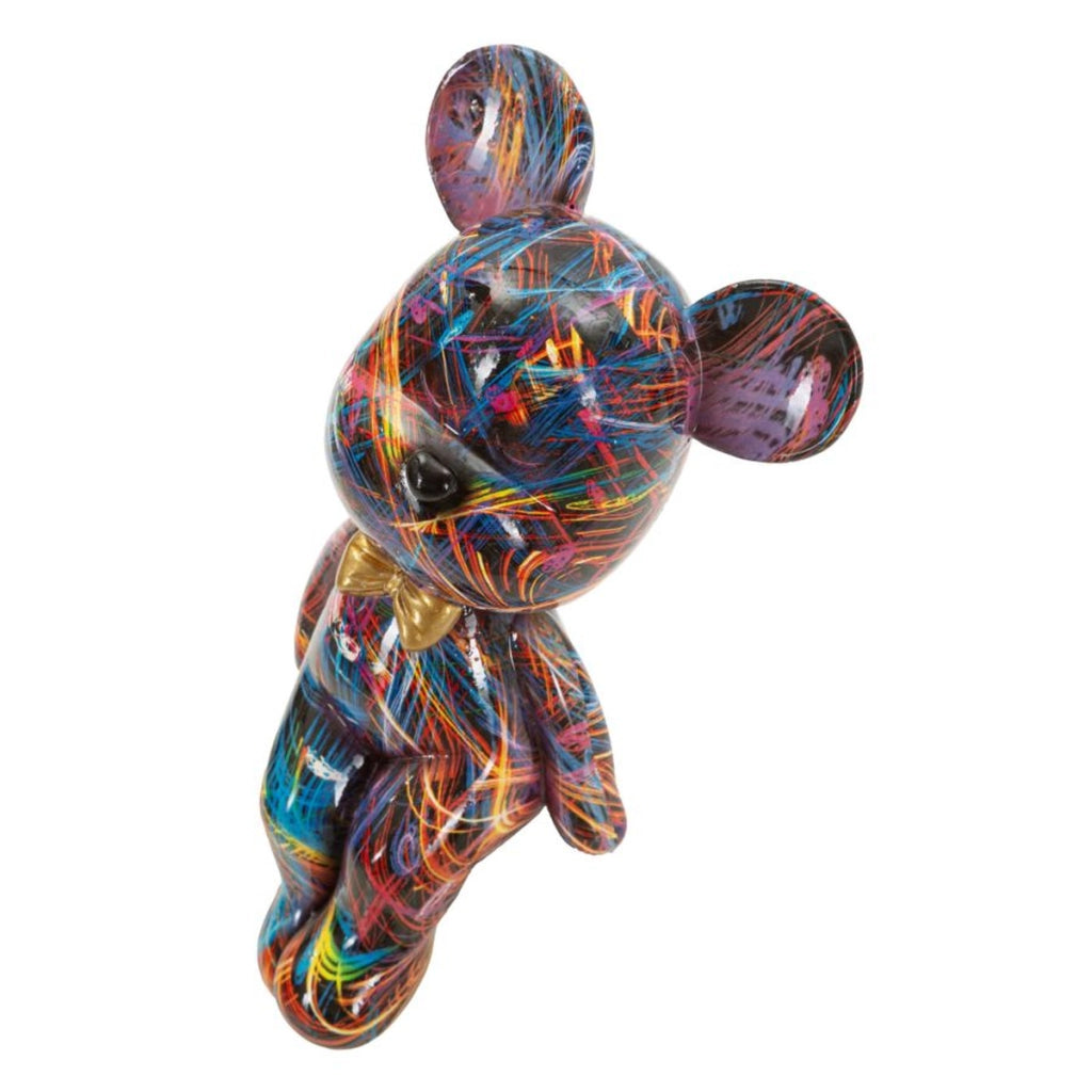 Scultura Orsetto 1, Multicolore, Poliresina, 12,5x9,5x25 cm