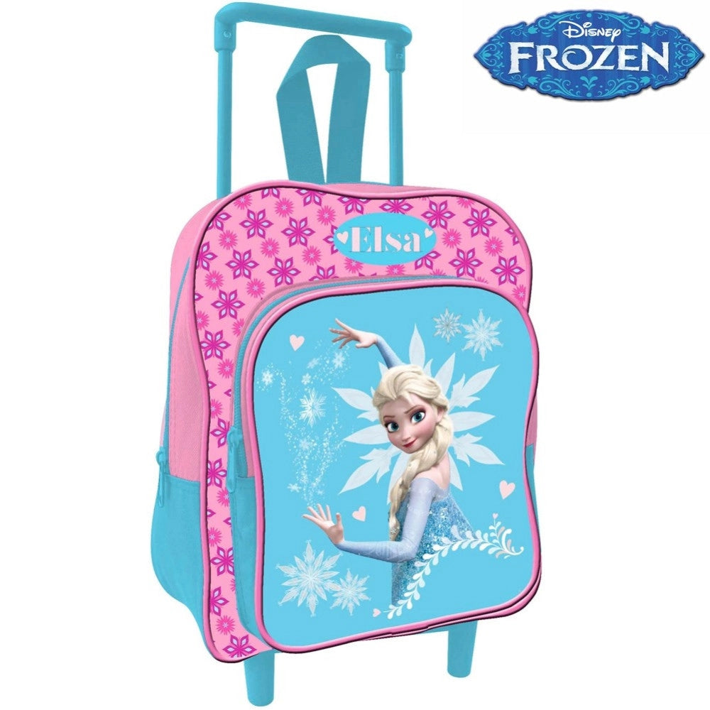 Trade Shop - Zaino Trolley Frozen Elsa Disney Asilo Scuola Bambine Viaggi Alto 30 Cm -