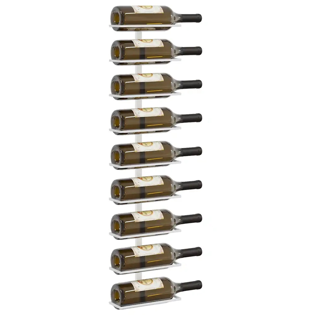 Portavini da Parete per 9 Bottiglie Bianco in Ferro cod mxl 78683