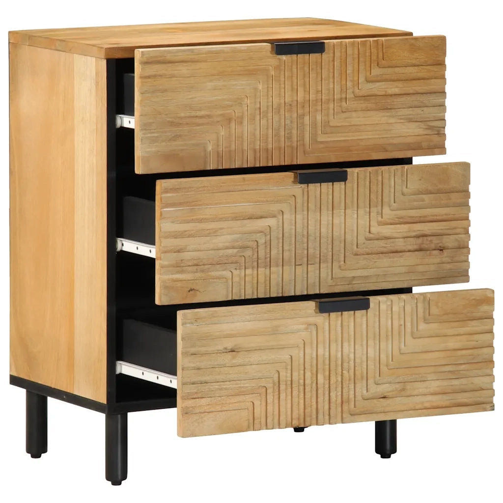 Comodino Marrone 50x33x60 cm in Legno Massello di Mango 4017729