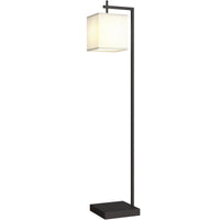 Lampada da Terra a LED con 10 Luminosità 9W e Telecomando 36x30x168 cm Paralume Effetto Lino Nero e Beige