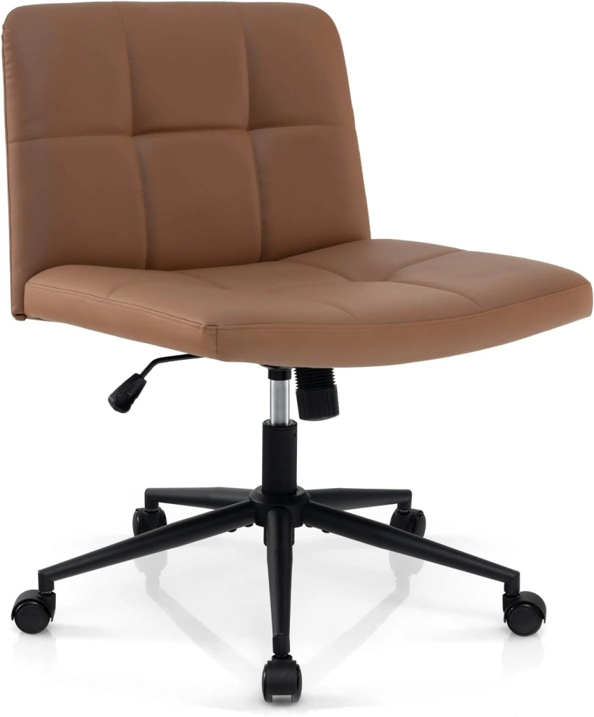 Sedia da ufficio con ruote, sedia girevole rivestita, 70 x 70 x 79-87 cm, altezza regolabile e sollevamento a gas, meccanismo di bilanciamento, per ufficio, soggiorno
