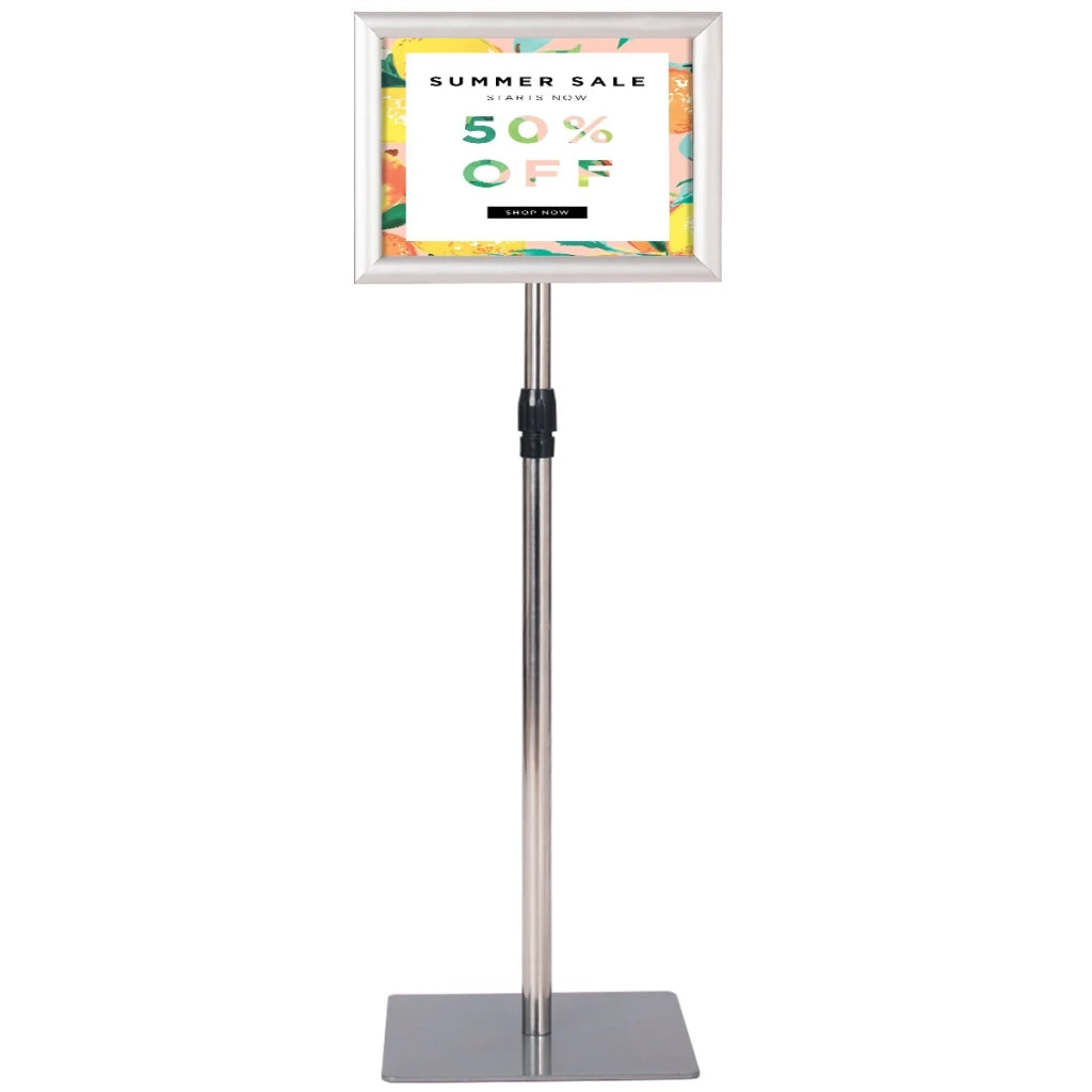 Espositore pubblicitario a4 altezza regolabile 73,5 x 28 x 118 cm stabile e pratico stile moderno in acciaio inossidabile argento 20_0013311