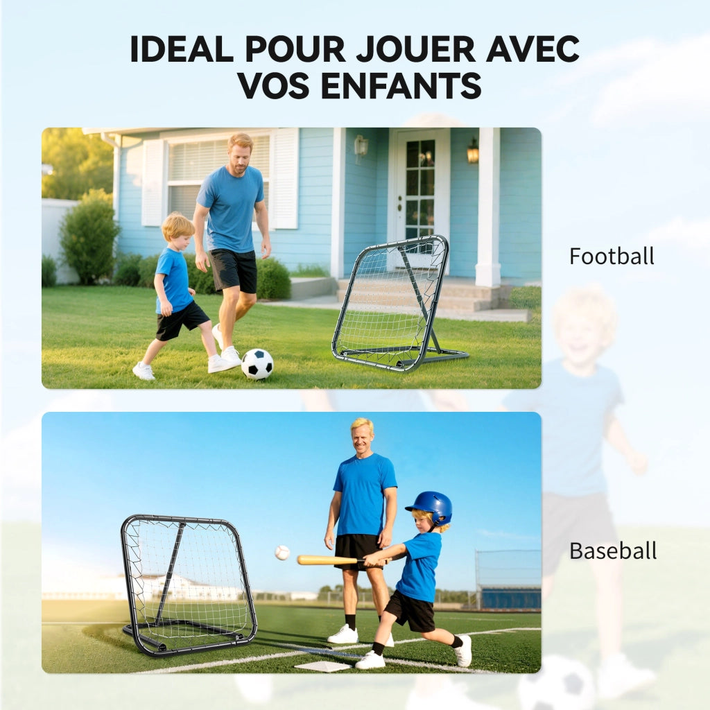 Rete da calcio portatile regolabile pieghevole ¨C zephmum ¨C nero bianco 78x84x78 cm