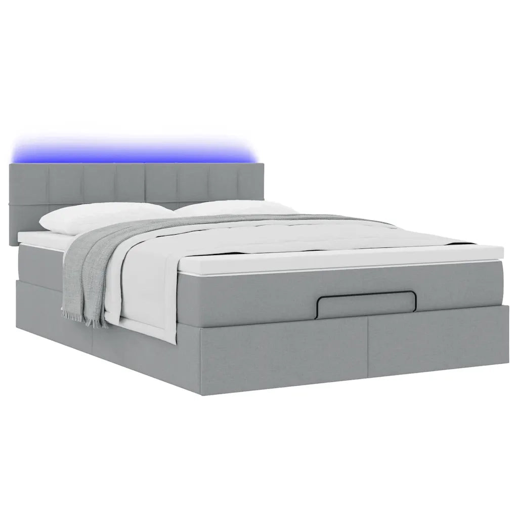 vidaXL Struttura Letto Pouf con Materasso 140x200 cm in Tessuto