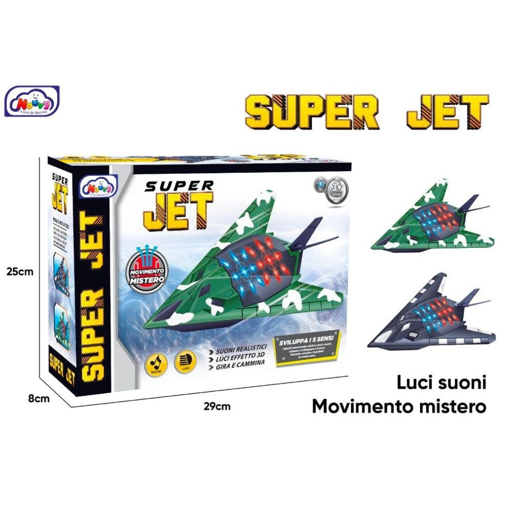 Trade Shop - Super Jet Con Movimento Mistero Luci Effetti 3d Suoni Realistici Gira E Cammina -