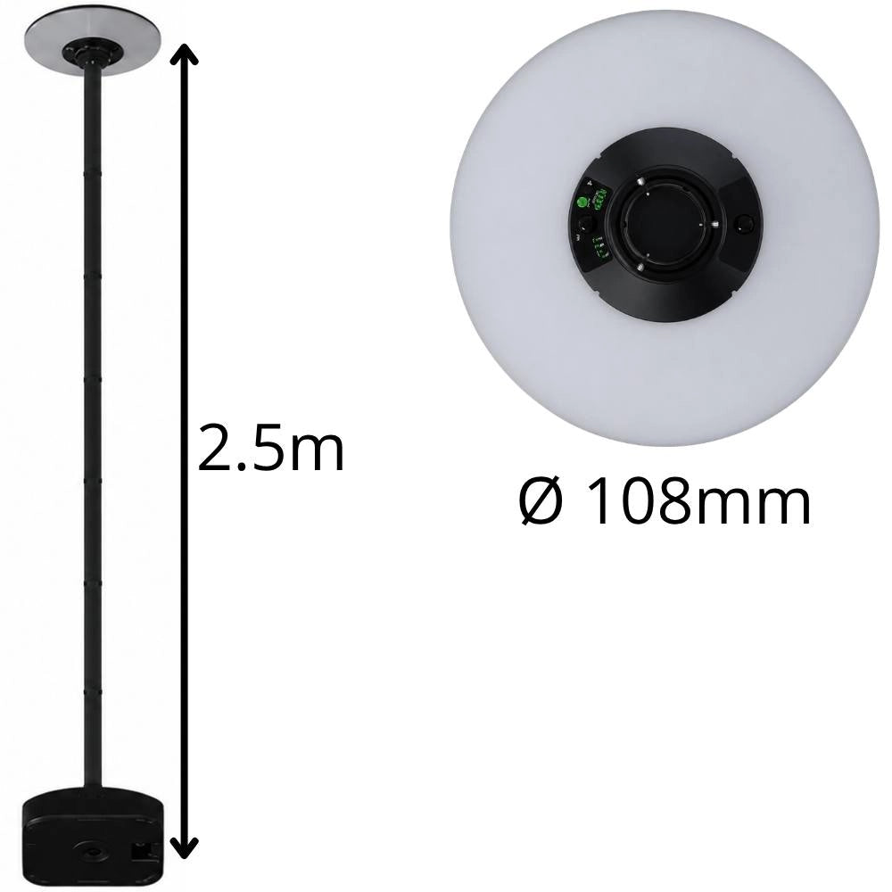Lampada solare led da giardino 15w con palo e telecomando