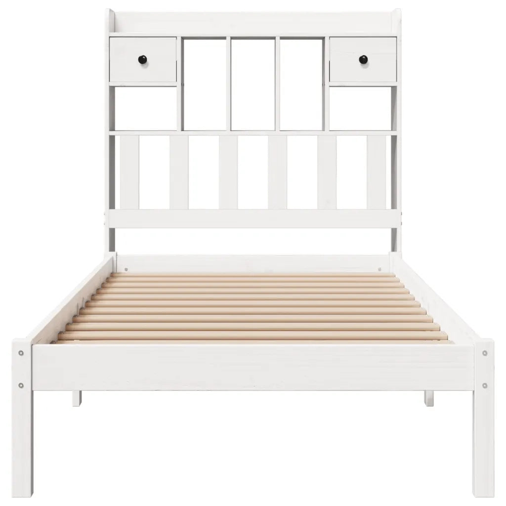 Letto con Libreria senza Materasso 75x190 cm in Legno Pino