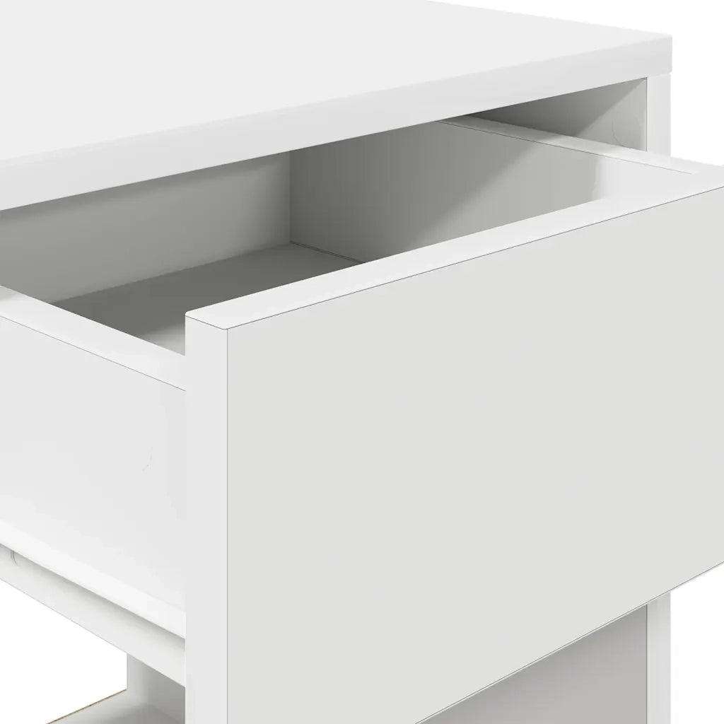 Set di 2 Comodini | Armadio da Notte | Mobiletto da notte con Cassetto Bianchi 35x34x66,5 cm
