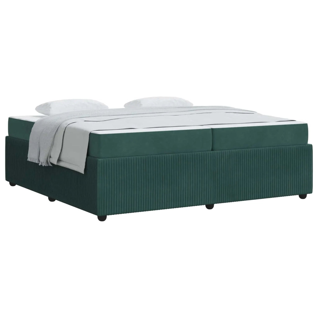 Struttura del letto Verde Scuro 200 x 200 cm Tessuto