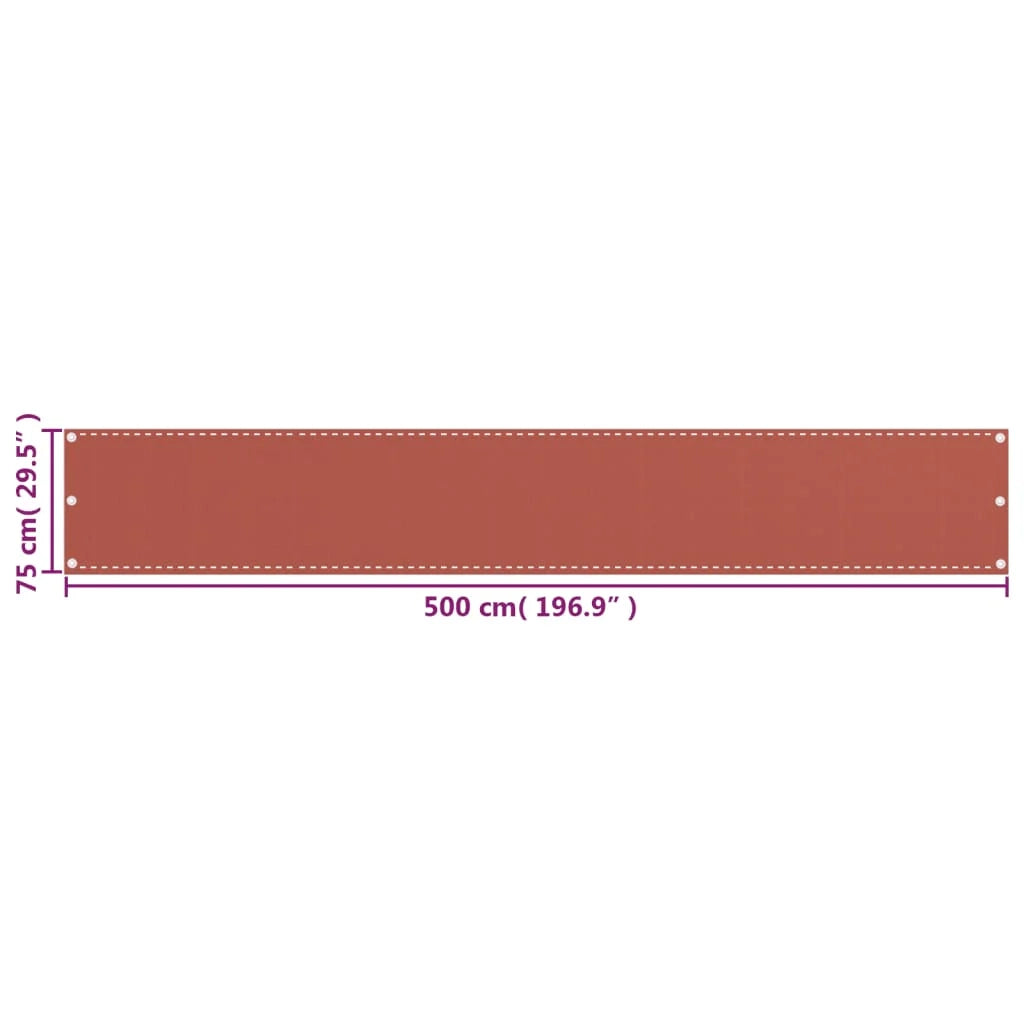Paravento per balcone protezione privacy paravento 75 x 500 cm HDPE terracotta 02_0010411