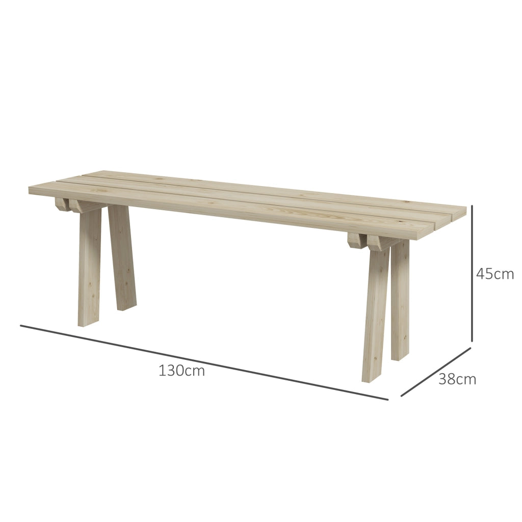 Panchina in Legno 2 Posti ¨C zephmum ¨C Naturale 130x38x45 cm