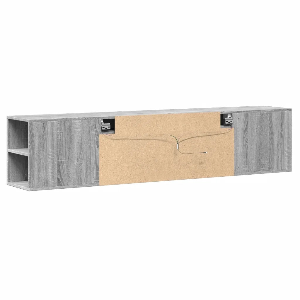 Mobile TV a Parete con LED Grigio Sonoma 180x31x39,5 cm 3307959