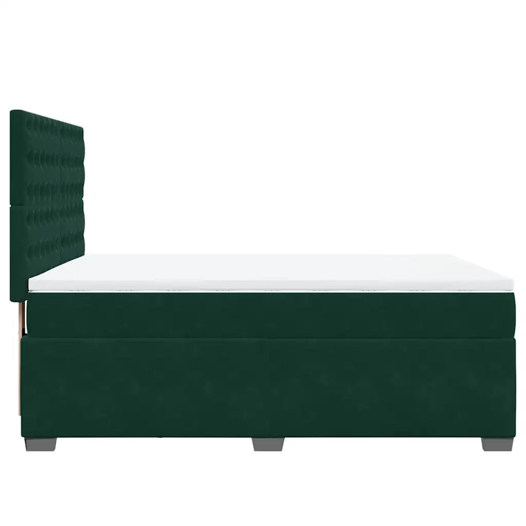 Giroletto a Molle con Materasso Verde Scuro 140x190 cm Velluto 3290921