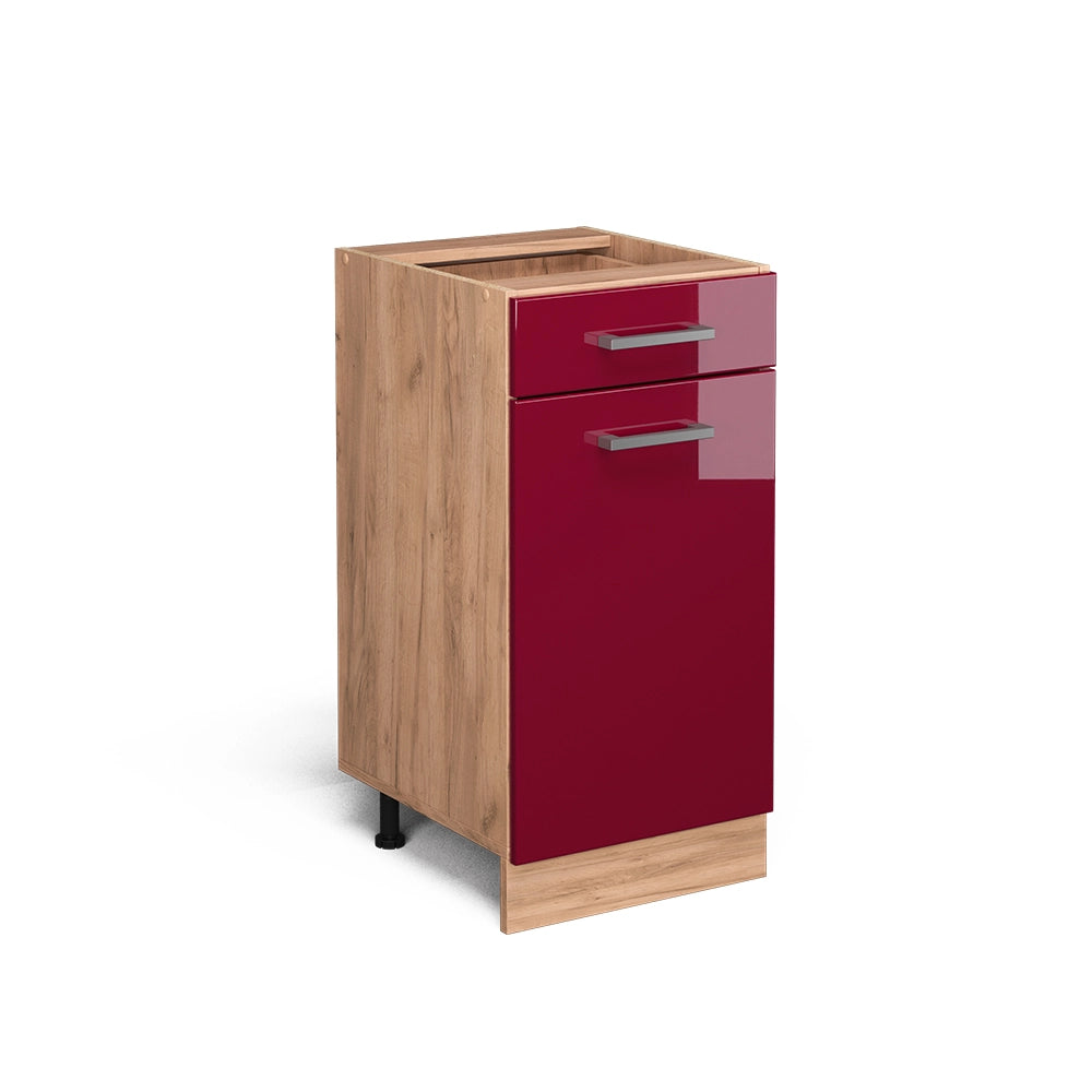 Vicco Mobiletto base per cucina Rosso lucido 40 cm senza piano di lavoro