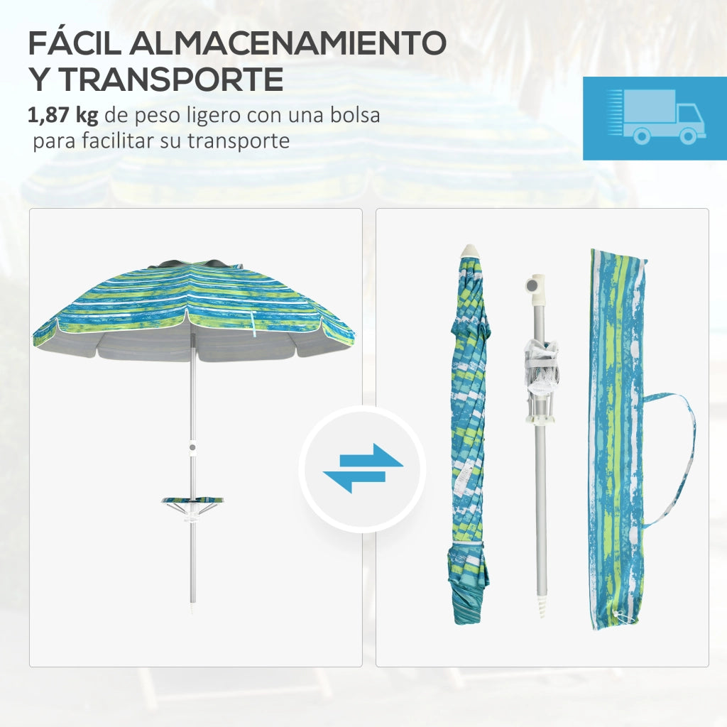 Ombrellone da Giardino ¨C zephmum ¨C ?190x215 cm Impermeabile Anti-UV Multicolore
