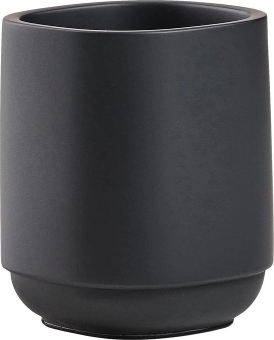 Oggetto per tenere a posto i dentifrici - diametro 8 cm - nero - stile moderno