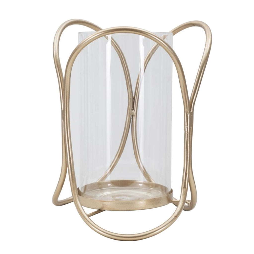 Portacandela VKH349, Marrone, Metallo, 16x16x21,5 cm
