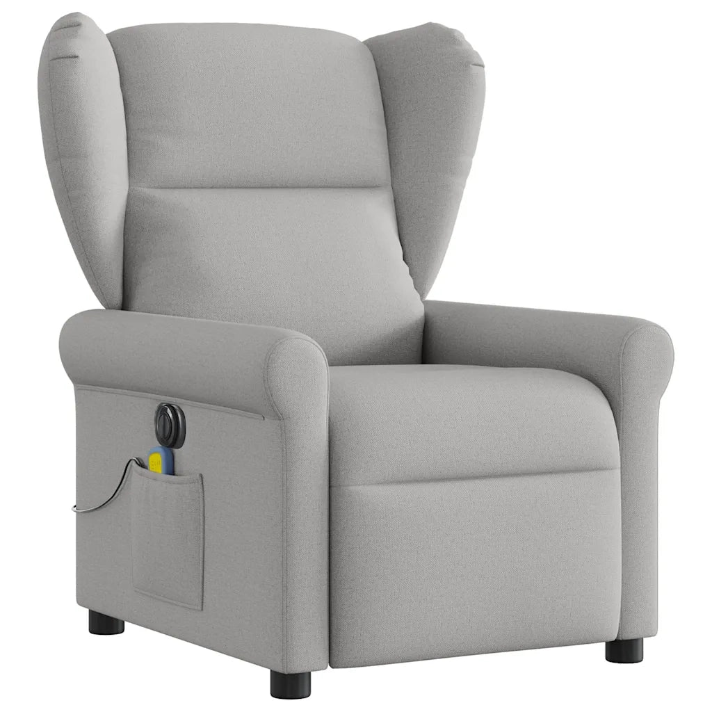 Divano Sedia-Poltrona Reclinabile Massaggio Elettrica Grigio Nuvola Tessuto 313492