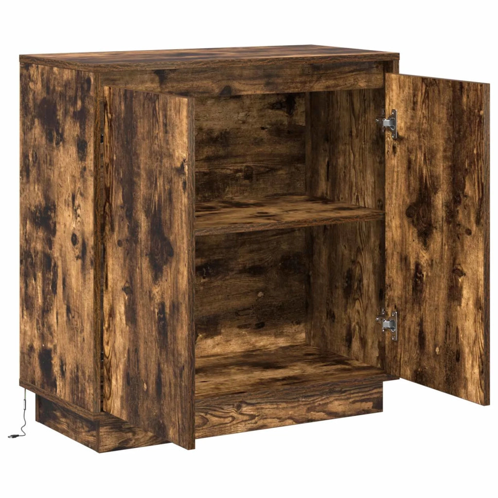 Madia LED Rovere Fumo 71 x 34,5 x 75 cm Legno ingegnerizzato 869646