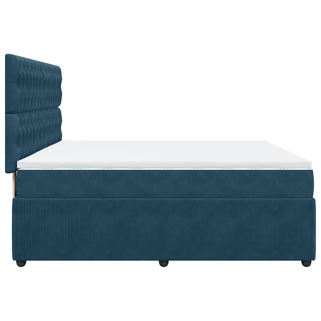 Giroletto a Molle con Materasso Blu Scuro 180x200 cm in Velluto 3292416