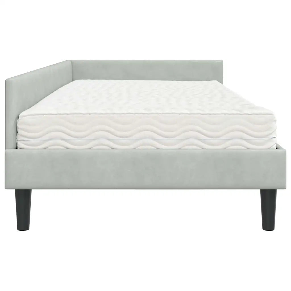 Struttura Letto Angolare con Materasso 2 pz-Giroletto con materasso Grigio chiaro 662560