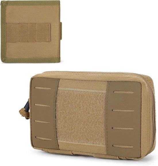 Kit di pronto soccorso tattico Organizzatore Etui Portatile per viaggi Outdoor Medico Tasca MOLLE per la testa per Sport e uso quotidiano (#01-Kaki)