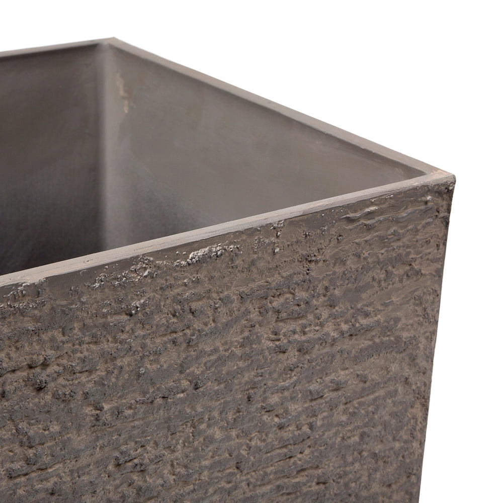 Vaso per piante alto in pietra marrone 40 x 40 x 81 cm Fioriera per interni ed esterni