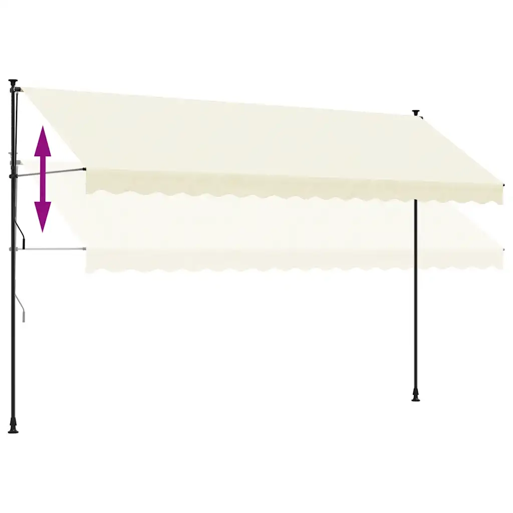 Tenda da Sole Retrattile Crema 400x150 cm in Tessuto e Acciaio 368749