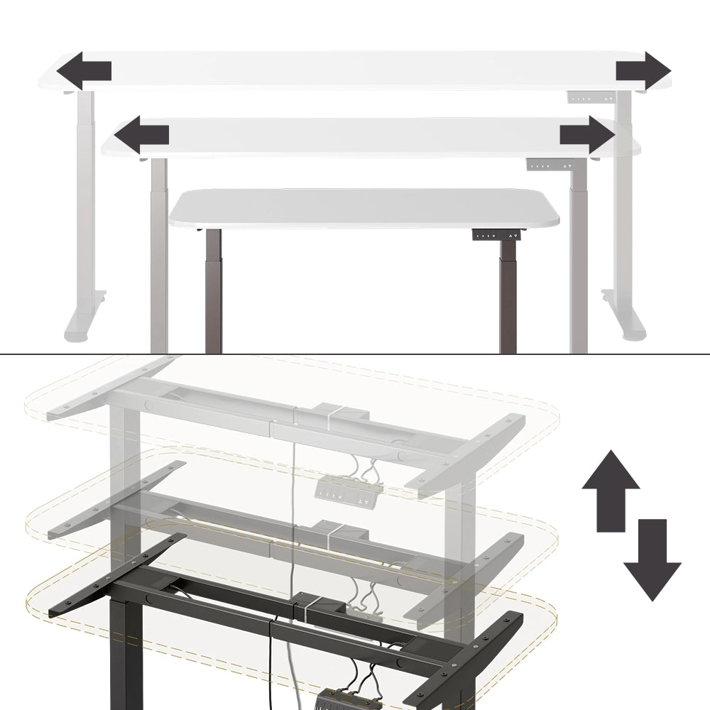 Vicco Scrivania Nero/bianco 120 x 70 cm 2 motori
