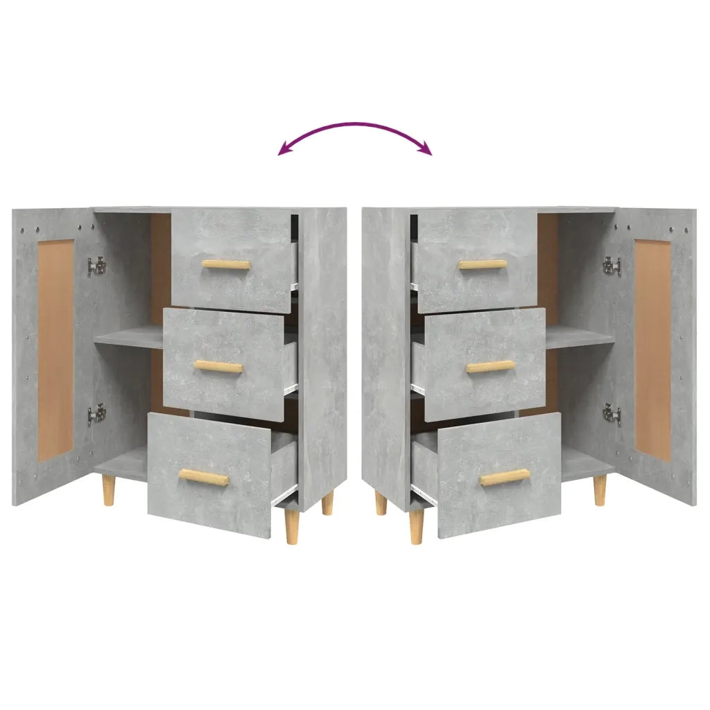 Credenza Grigio Cemento 69,5x34x90 cm in Legno Multistrato cod mxl 18160