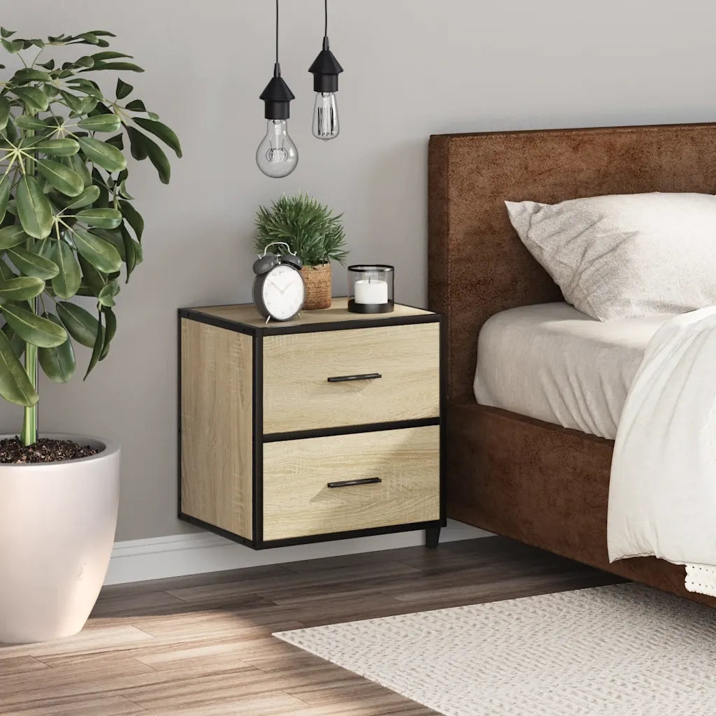 Comodino | Armadio da Notte | Mobiletto da notte a Muro Rovere Sonoma 40x31x39,5 cm
