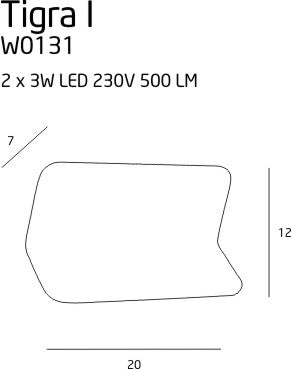 Applique parete TIGRA geometrica bianca LED Maxlight W0131