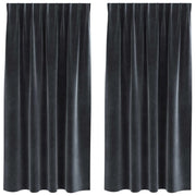 Tende Oscuranti | Tende Blackout 2 pz Grigio scuro 140 x 175 cm Velluto