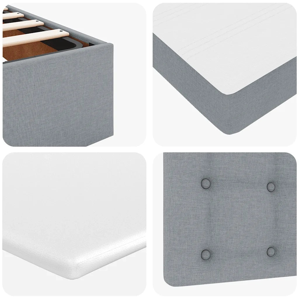 Struttura Letto Pouf con Materasso 80x200 cm in Tessuto 3311580