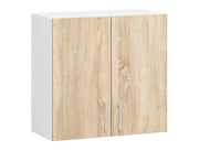 Mobile da cucina pensile sistema AKORD LIMA Bianco 60 cm 2 ante inserto frontale Sonoma Quercia 60x30,5x58 cm