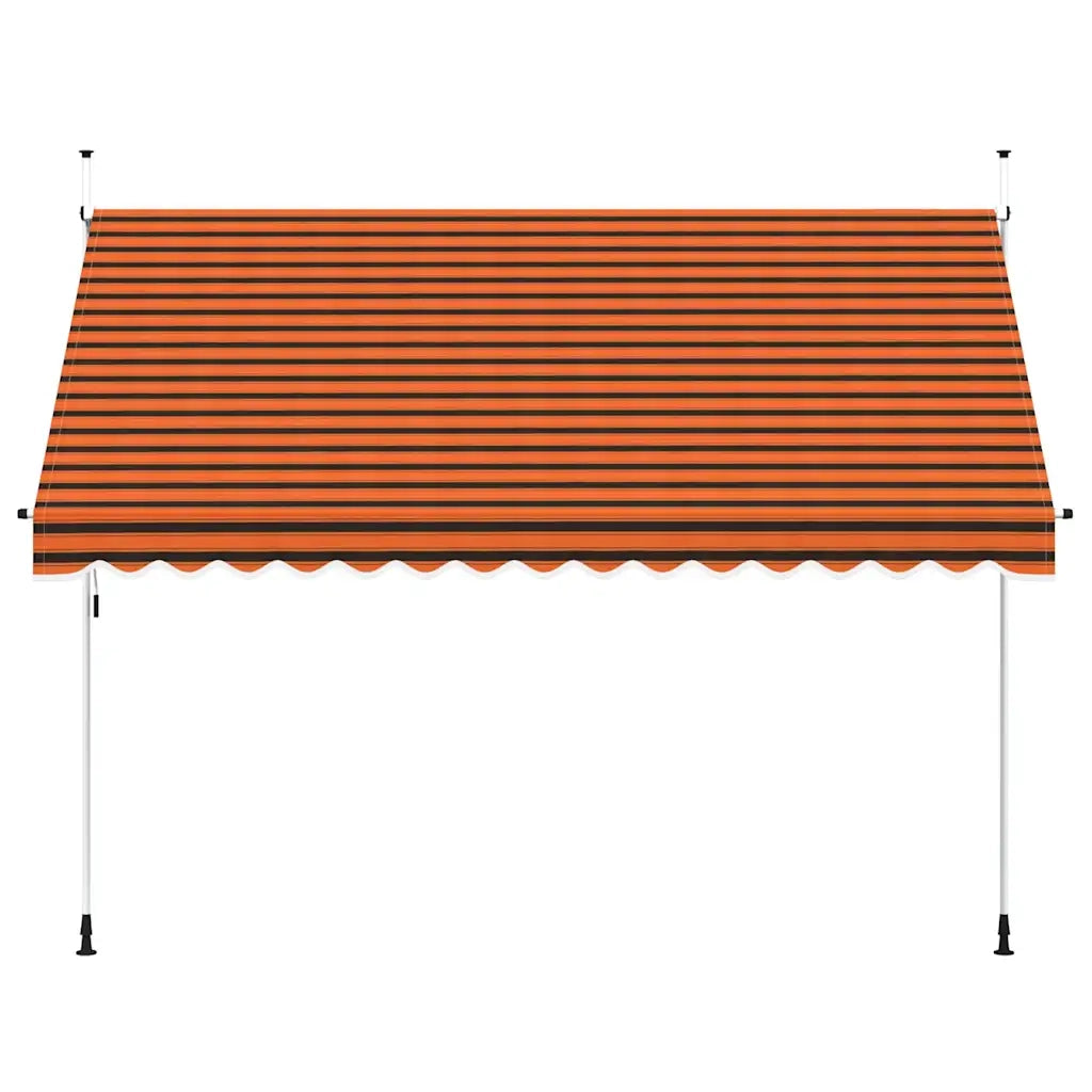 Tenda da Sole Retrattile Manuale 350 cm Arancione e Marrone 145839